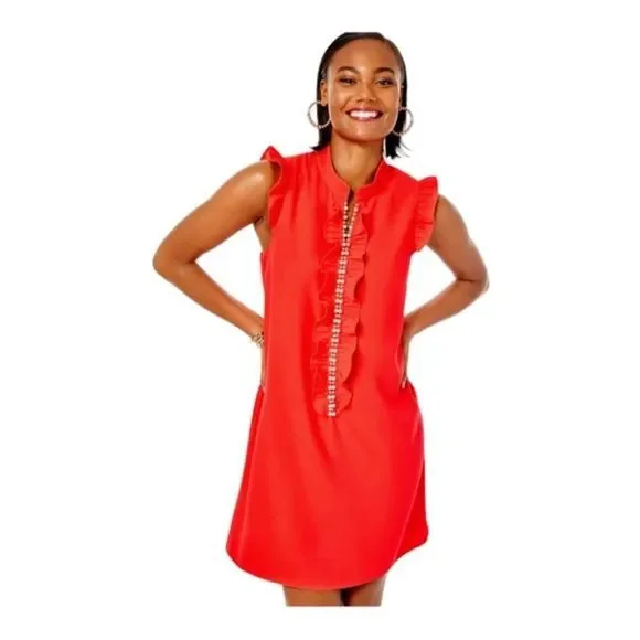 Lily Pulitzer Adalee shift dress in ruby red size 2 NWT